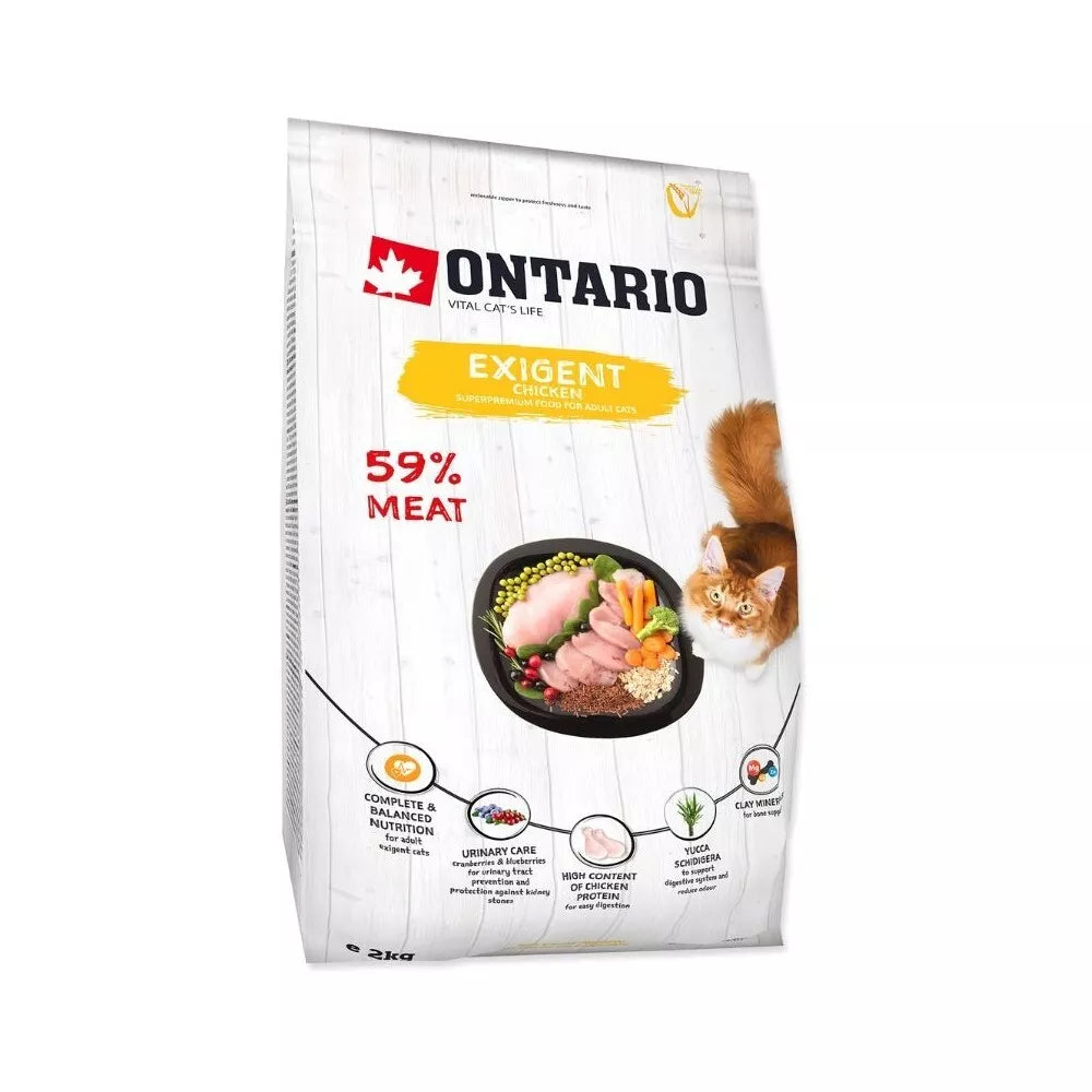 Ontario visavertis pašaras suaugusioms katėms Cat Exigent, 2 kg