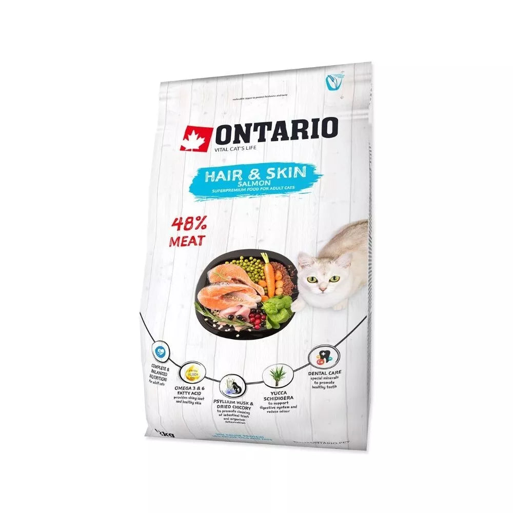 Ontario visavertis pašaras suaugusioms katėms Cat Hair&Skin, 2 kg