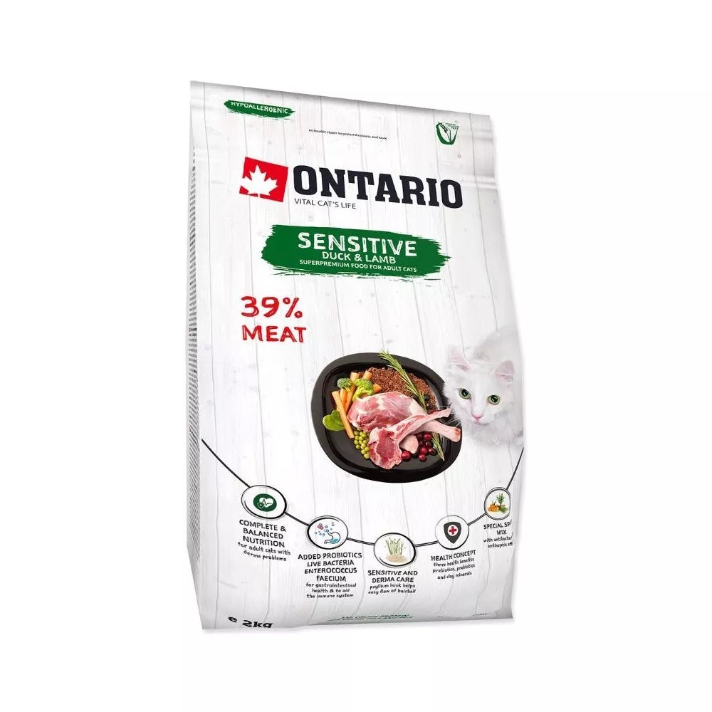 Ontario visavertis pašaras suaugusioms katėms Cat Sensitive, 2 kg