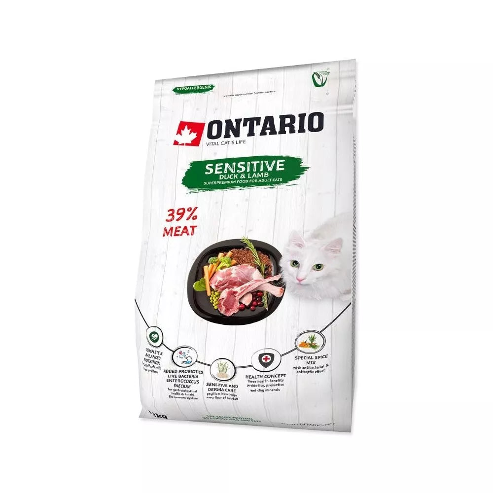 Ontario visavertis pašaras suaugusioms katėms Cat Sensitive, 2 kg