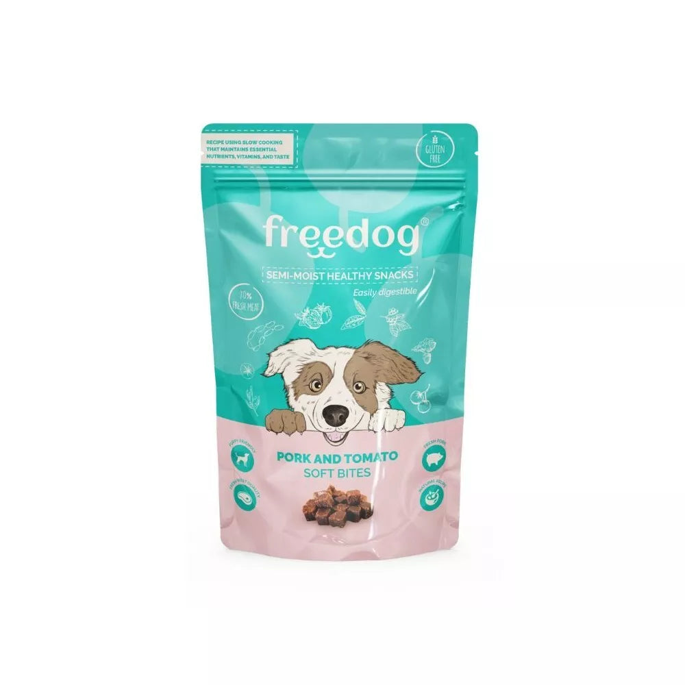 Skanėstas šunims Freedog su kiauliena ir pomidorais, 100 g