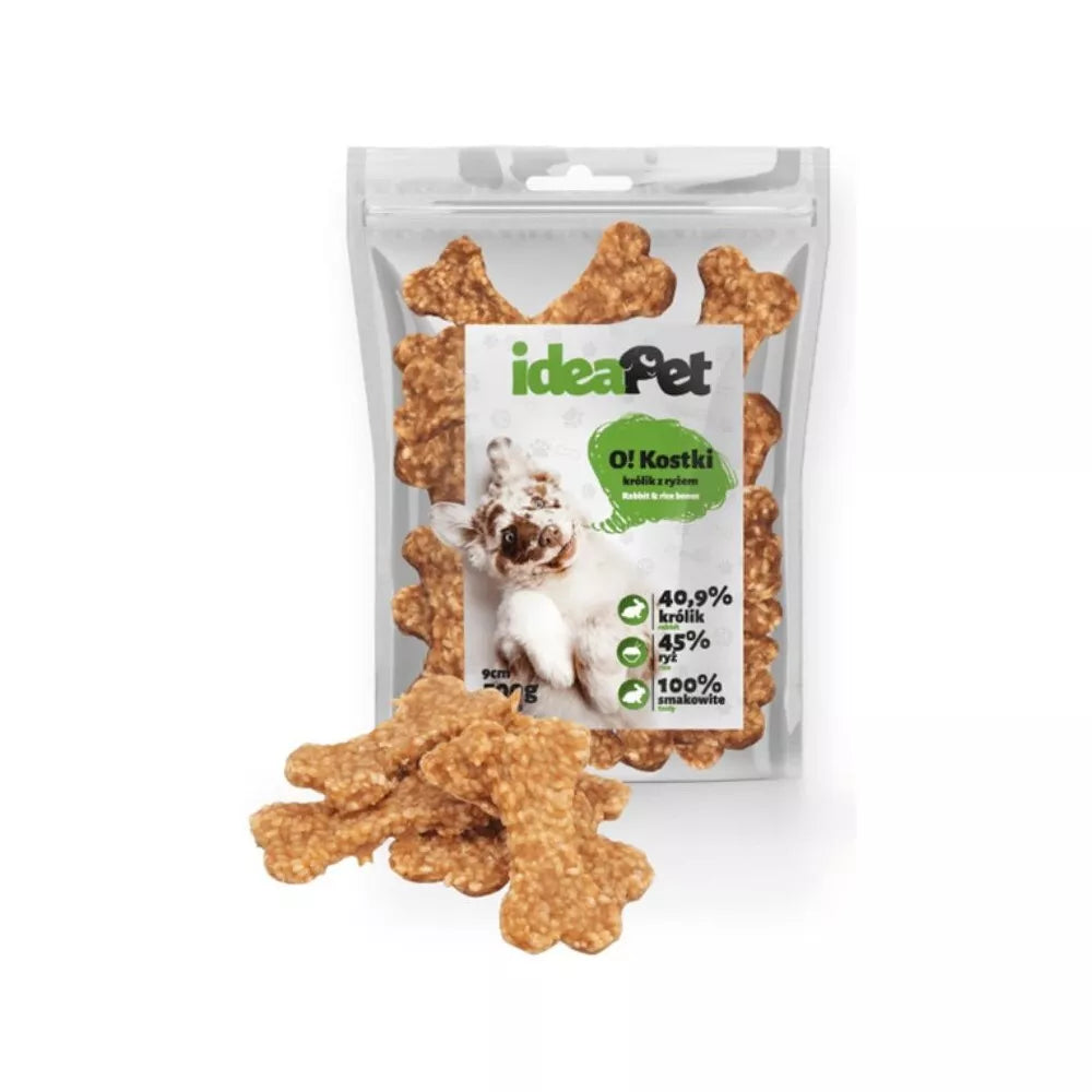 Skanėstas šunims kauliukai su triušiena ir ryžiais, 9 cm, 500 g