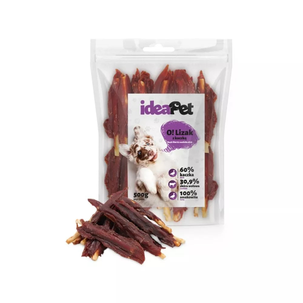 Skanėstas šunims galvijų odos pagaliukai su antiena, 500 g