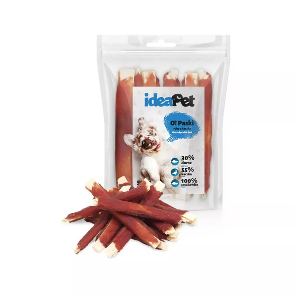 Skanėstas šunims žuvies juostelės su antiena, 500 g