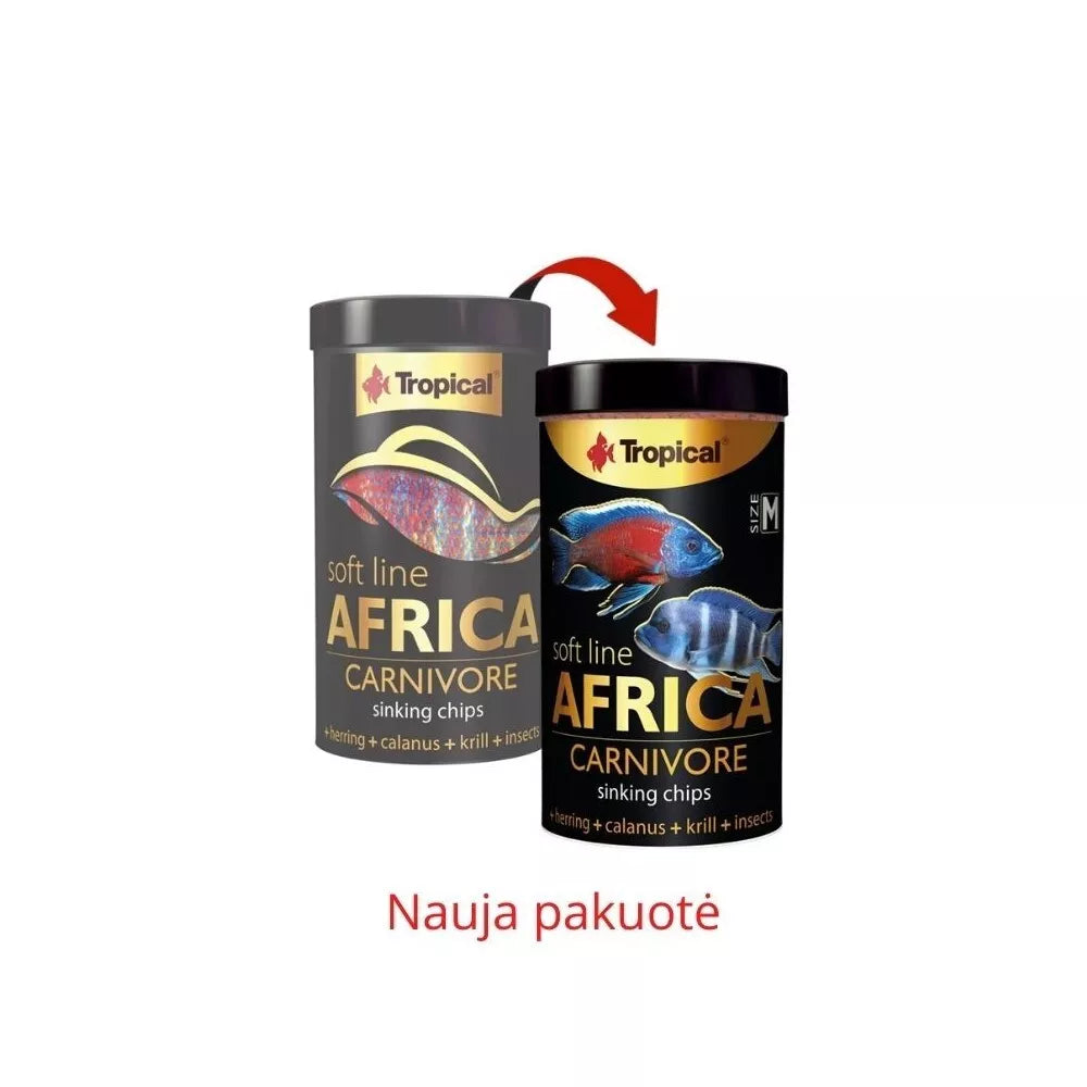 Tropical Soft Line Africa Carnivore minkštas maistas visaėdėms ir mėsėdėms Afrikos žuvims 100 ml
