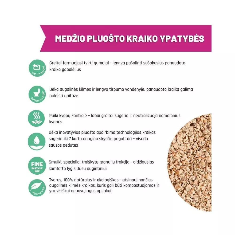 Sušokantis medžio kraikas katėms, 10 l