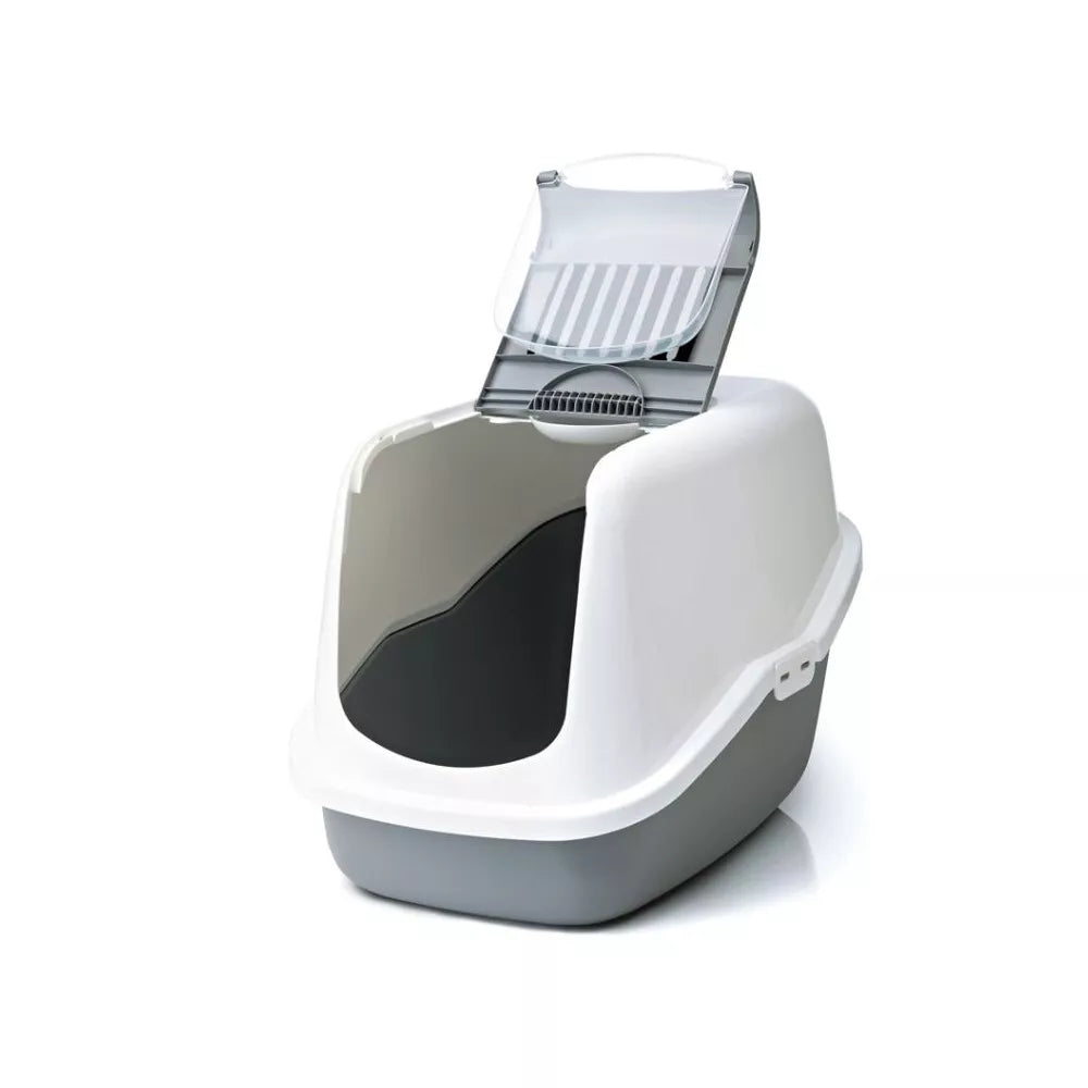 Uždaras kačių tualetas Nestor pilkas 56x39x38,5 cm