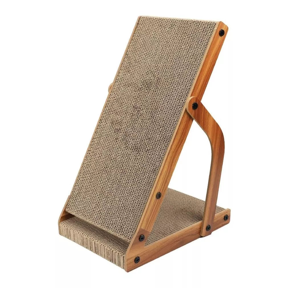 Vertikali kačių draskyklė su mediniu rėmu ir žaisliuku