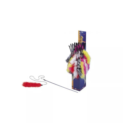 Žaislas katėms meškerė su plunksnomis