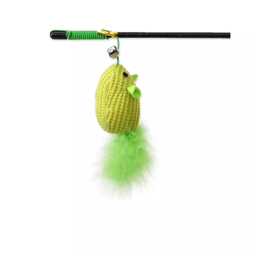 Žaislas katėms pliušinė pelytė su plunksna Magic Cat