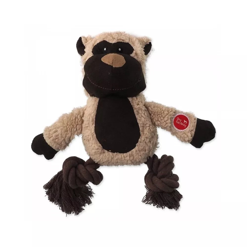 Žaislas šunims pliušinis ėriukas su virvėmis